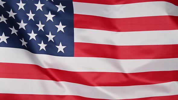 Background of US American flag waving in the wind