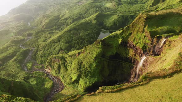 Breathtaking Landscape of Poco Ribeira Do Ferreiro Flores Island Azores