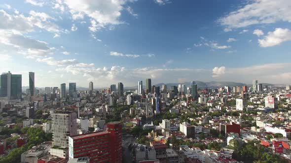 Aerial Panoramic View of Roma Neighborhood in CDMX