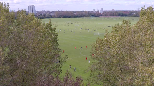 Football Matches at Hackney Marshes in London