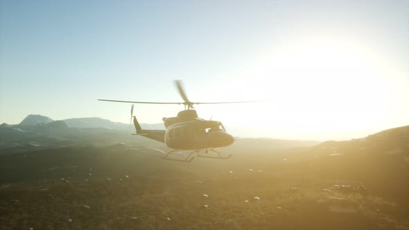 Slow Motion United States Military Helicopter in Vietnam alt