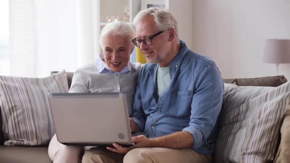 Senior Couple Having Video Call on Laptop at Home 80