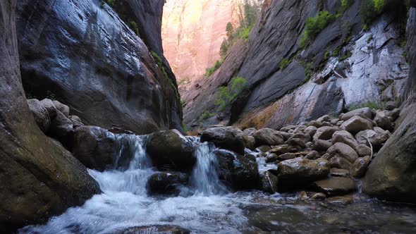 View of Small Waterfall in Orderville Canyon.