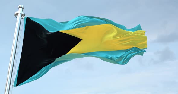 Bahamas Flag Waving  Loop  4 K