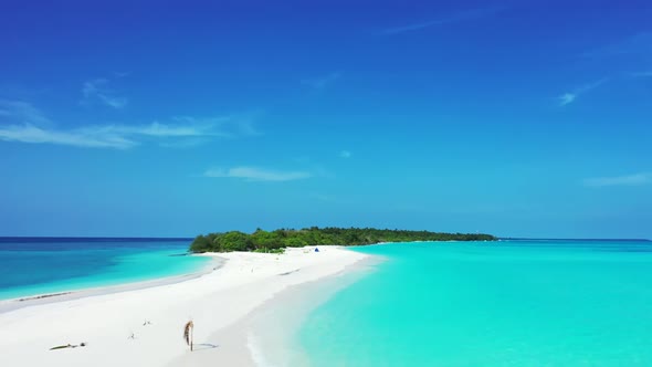 Aerial drone view landscape of luxury coast beach break by blue ocean and bright sand background of 