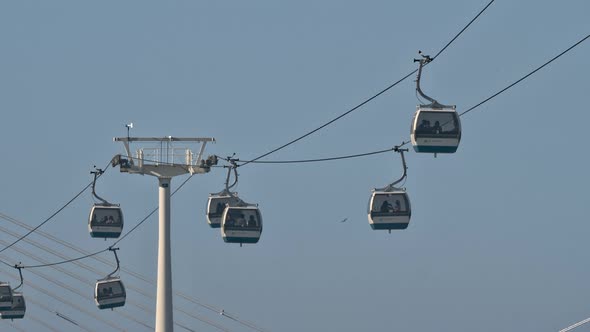 Cable car traffic in Lisbon, Portugal