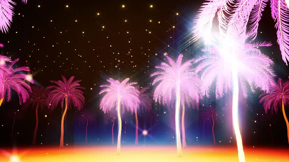 Neon Palm Trees 4k  alt