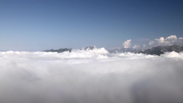 Sea of Clouds Landscape From Mountain Summit at Above The Clouds