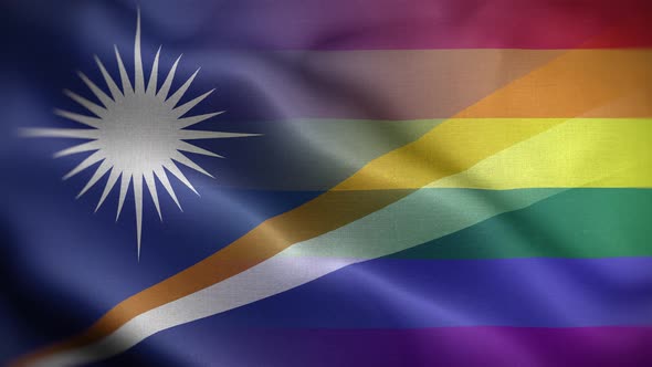 LGBT Marshall Islands Flag Loop Background 4K