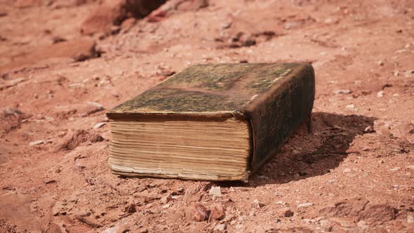 Old Book in Red Rock Desert alt