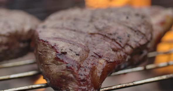 Juicy Steak on a Grill