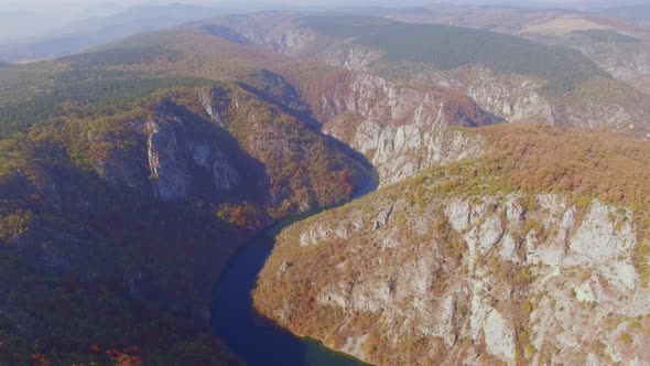 Aerial Flight Over Uvac Canyon