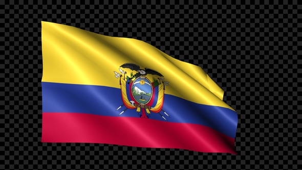 Ecuador Flag Blowing In The Wind