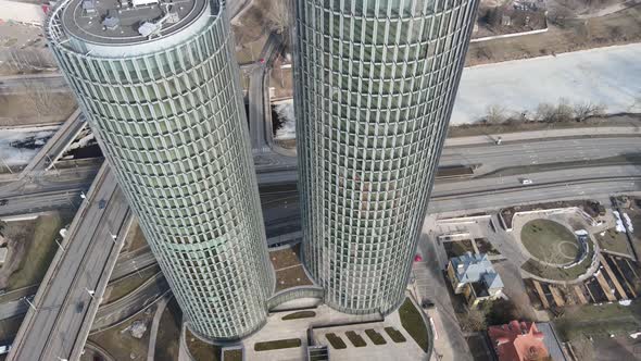 Riga towers aerial view