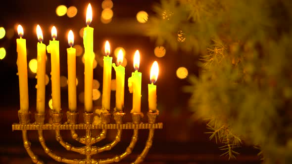 The eighth Night of Hanukkah, Eight lights in the menorah