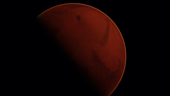 Red Planet Mars in the Starry Sky