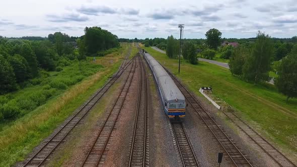 Aerial View of the Passenger Train