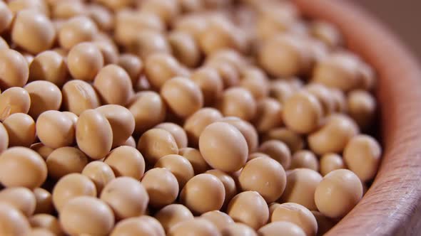 Raw Soy Bean Top View Texture High in Fiber Supplementary Food Protein Healthy Food Soybeans Organic