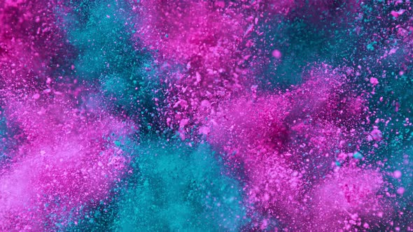 Super Slowmotion Shot of Color Powder Explosion at 1000Fps