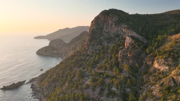 Mountain landscape aerial view 4 K Turkey Alanya