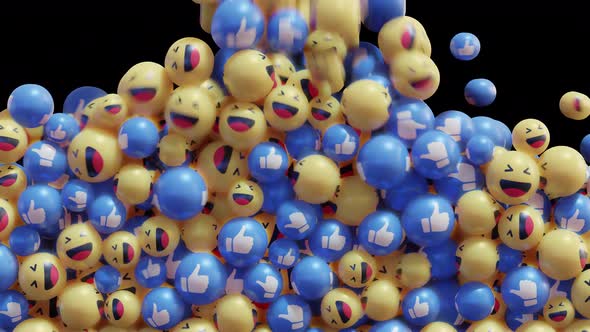 4K 3D Like + Laugh Social Media Reactions