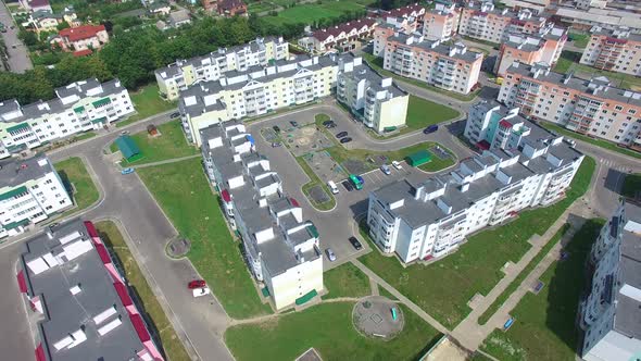 Modern Buildings with Infrastructure in Aerial View