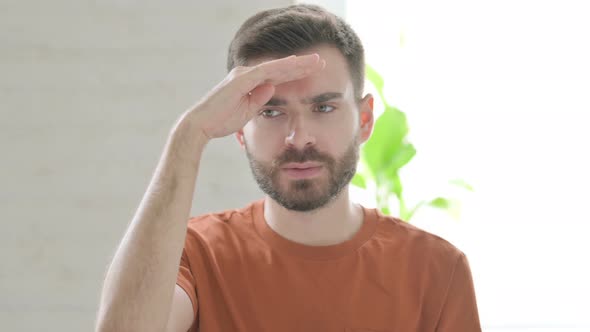 Young Man Looking Around Searching Opportunity