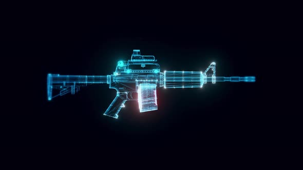 World War 2 Cannon Hologram Rotating 4k alt