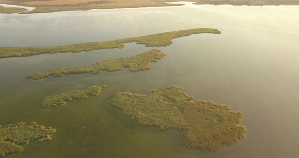 Aerial View of Tuzly Estuary National Nature Park Near By Black Sea Coast Ukraine