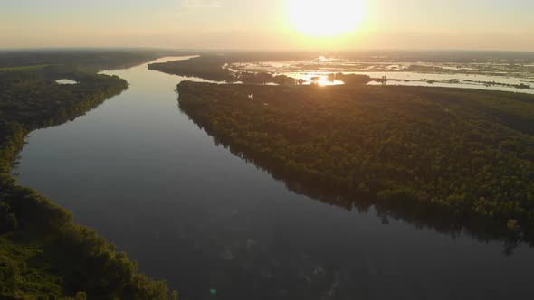 Aerial View of River Ob