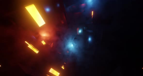 Fast Motion of Futuristic city or VR world alt