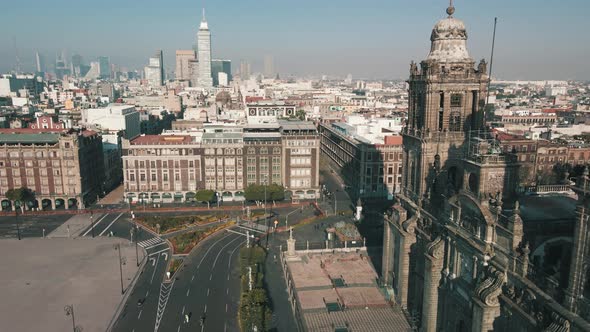Landing view at Mexico city Zocalo