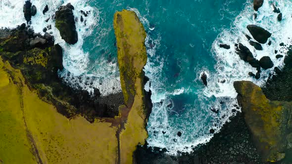 Beautiful view over rocky cliffs in Iceland