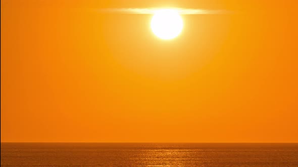 Sunset Over the Ocean in Kuta Beach, Bali, Indonesia