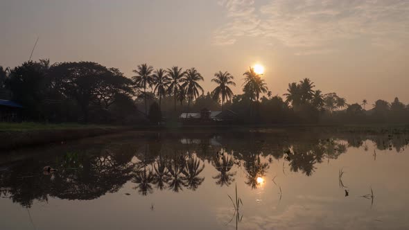 Malays kampung house in morning.