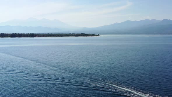 Fishing boats as a background from top view, Blue water background from top drone