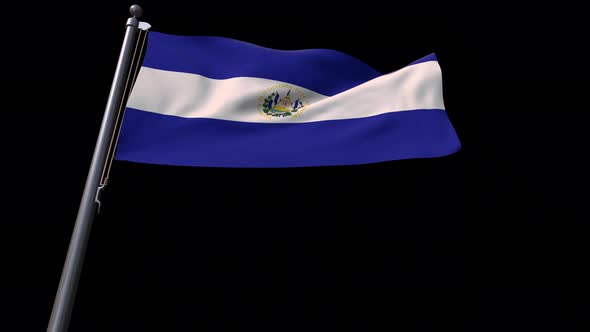 El Salvador Flag With Alpha Channel  4K