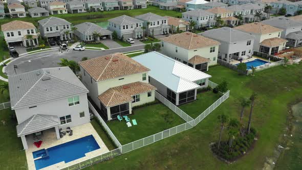 Aerial video south florida generic style homes Broward County