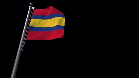 Flag of Loja City (Ecuador )With Alpha Channel 4K