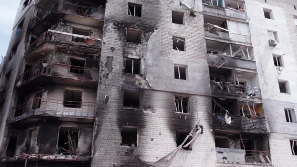 War in Ukraine  Destroyed Building in Borodyanka Bucha District