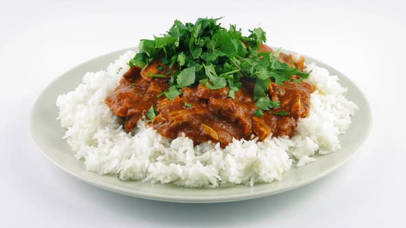 Curry And Rice Dish With Greens Added