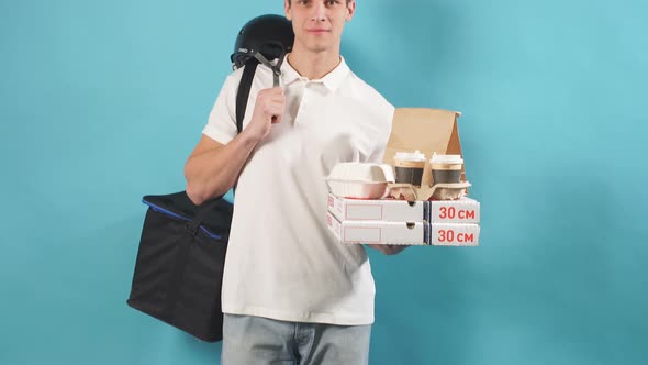 Young Caucasian Man Work in Express Delivery Service