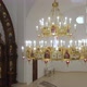 Aerial Drone Flight around Church Lampshade inside Church - VideoHive Item for Sale