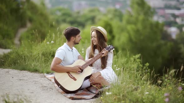 Beautiful Couple In Love In Nature On Romantic Date, Spending Time Together.