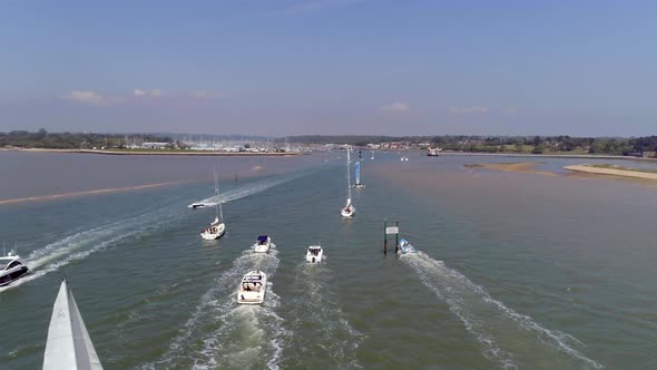 Aerial View of Pleasure Boats on a Sunny Day