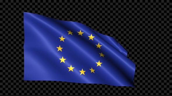 European Union Flag Blowing In The Wind