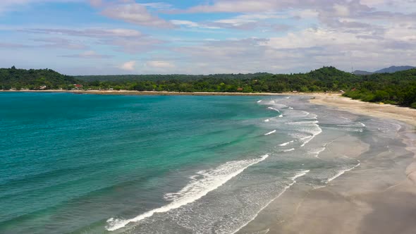 Turquoise Lagoon with a Sandy Beach