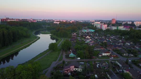 Vitba River In The City Of Vitebsk At Sunrise alt