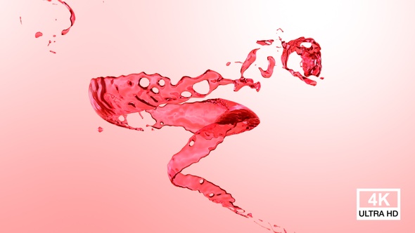 Twisted Red Color Water Splash V3 4K