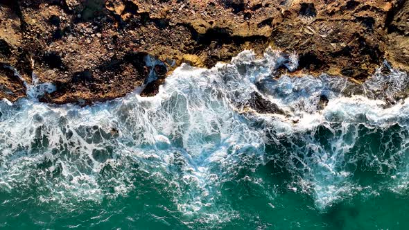 Texture of the sea aerial view 4K Alanya Turkey